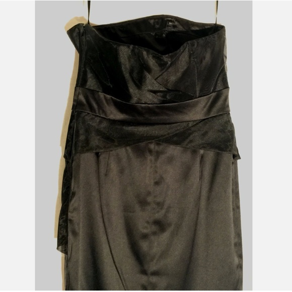 $198 Black Strapless Asymmetrical Whimsygoth Mini Formal/Occasion Dress~Sz 2 - Picture 10 of 11